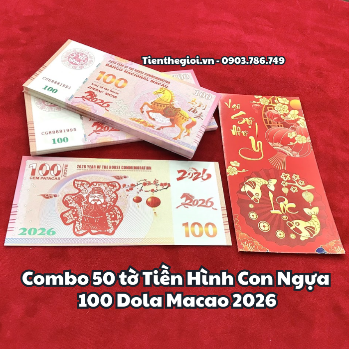 Tiền Lì Xì 100 Dola Macao Hình Con Ngựa 2026
